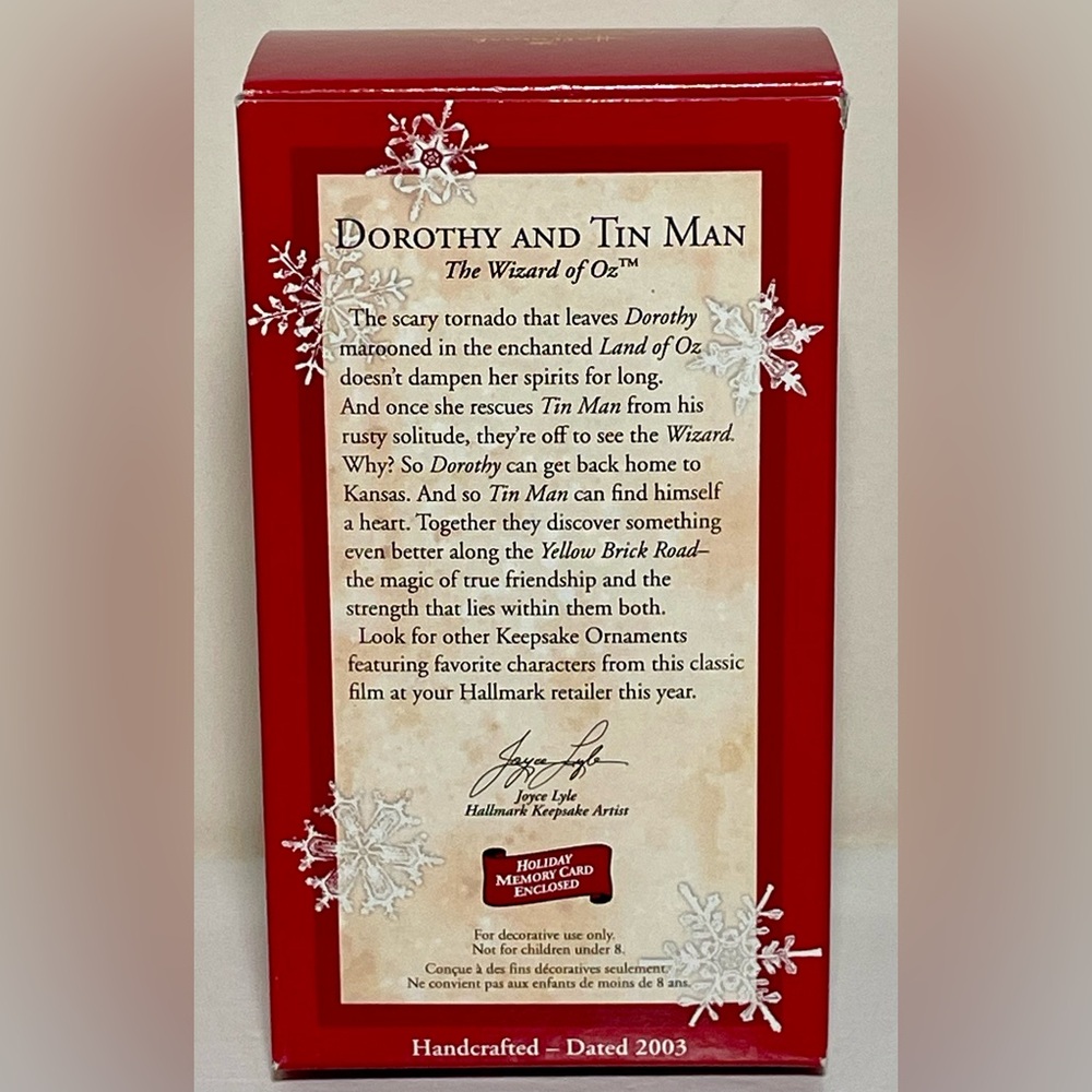 Hallmark Keepsake “Dorothy and Tin Man” Wizard of Oz Ornament - Picture 6 of 9